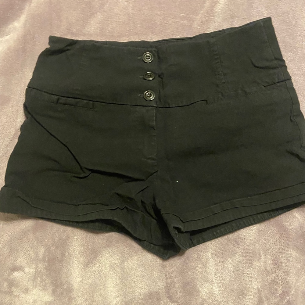 Women's Black High-Waisted Shorts